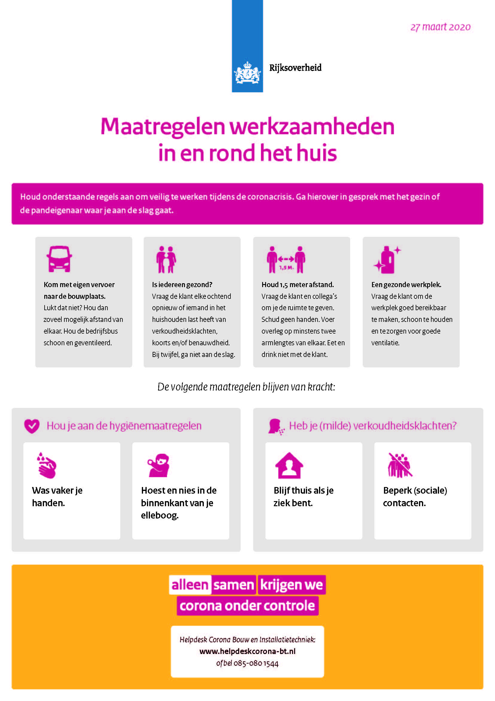 Protocol samen veilig doorwerken