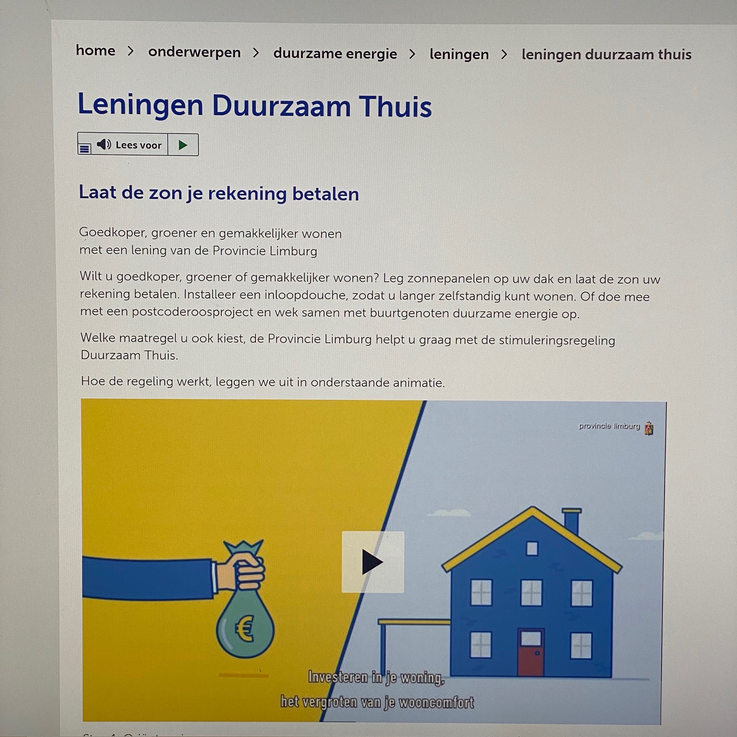 Stimuleringsregeling provincie Limburg